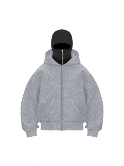 European And American Men's Fashion Thickened Double-Layer Hooded Sweatshirt Barak Double Hood Double Collar Cardigan Zipper Sweatshirt Factory Direct Sale