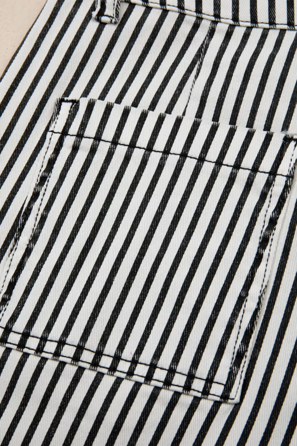 Stripe Patch Pocket High Waist Shift Denim Jeans